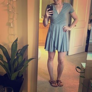 Navy and white stripped dress size large